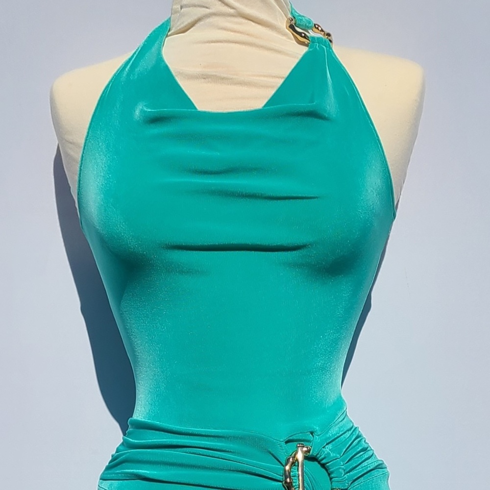 Women's Cache Asymmetrical Y2K Halter Dress